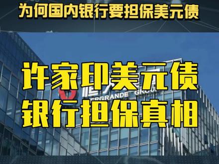 许家印事件,为何国内银行要担保美元债?根本不是他的错 #许家印 #许家印恒大 #许家印被抓 #恒大