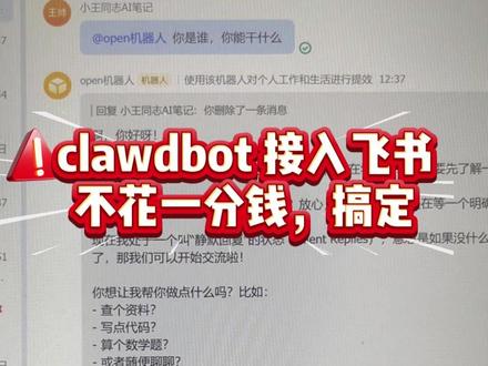 clawdbot接入飞书,不花钱