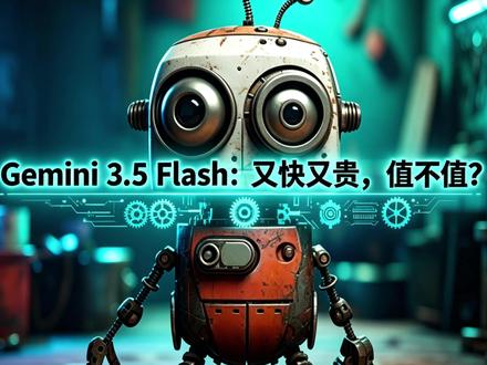 Gemini 3.5 Flash:又快又贵,值不值? Google Gemini 3.5 Flash正式发布,定位最强agentic编码模型。前端编码、3D场景生成能力惊人,速度极快,但token消耗大:输入$1.50/M,输出$9/M,较Gemini 3 Flash贵5倍。大项目可能截断。#ai #ai模型 #人工智能 #ai工具 #Gemini3.5