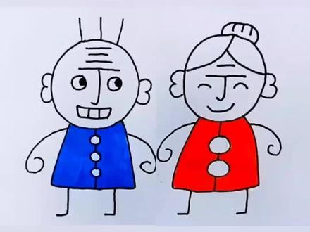跟妹妹PK画丁老头和丁老太#画画 #简笔画 #丁老头和丁老太