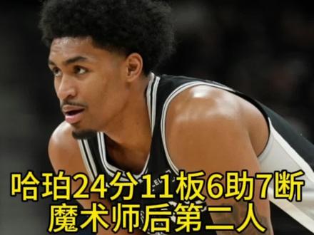 今天西决G1,马刺122:115战胜雷霆,哈珀首发,砍下24分11板6助7断,抢断破马刺队史记录,同时成为自1973-1974赛季(联盟正式完整统计抢断数据的首个赛季)以来,魔术师约翰逊之后的历史第二人。#哈珀 #马刺 #nba季后赛 #nba记录 #篮球热点话题