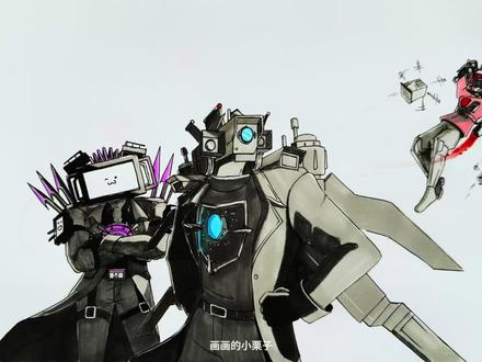 今天分别是小蓝小红小紫 #简笔画 #马克笔手绘 #机甲