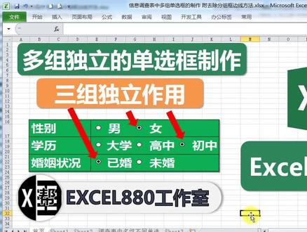 Excel带勾选按钮的调查表 实现多组独立的单选按钮的高级技巧