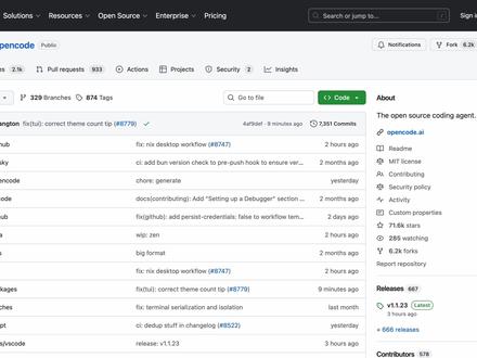 开源AI编程工具 OpenCode OpenCode 是一款 GitHub 超 7 万星的开源 AI 编码工具,支持通过自然语言描述自动生成完整可运行的网站或应用。内置 MySQL 数据库、可视化图表、批量导入等功能,覆盖 macOS、Windows、Linux 平台。只需一句话需求,即可在几分钟内生成带前后端的项目,大幅提升开发效率,真正实现“说需求,得代码”。#opencode #AI编程 #AI写代码 #github优质项目 #开源项目