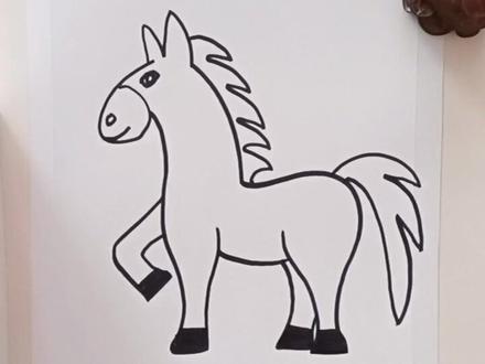 用6画匹小马。#简笔画 #一起学画画 。