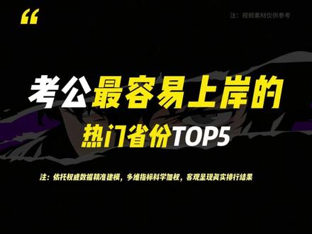 考公最容易上岸的热门省份TOP5 #考公 #科普 #涨知识