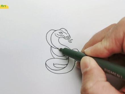 #简笔画 字母S画眼镜蛇#画画 你学会了吗#零基础学画画