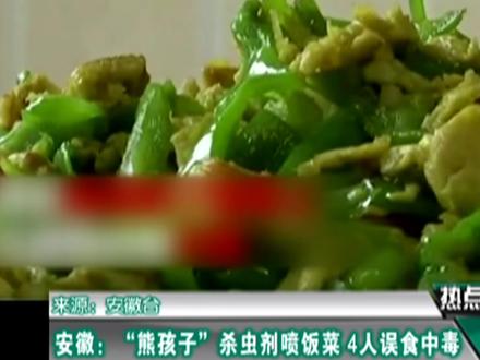 安徽:“熊孩子”杀虫剂喷饭菜 4人误食中毒