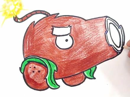 画个叶子大炮!认识它吗?#植物大战僵尸