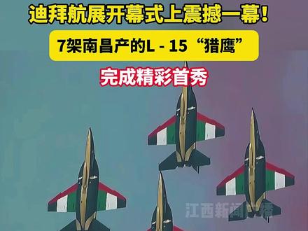 迪拜航展开幕式上震撼一幕!7架南昌产的L - 15“猎鹰”完成精彩首秀