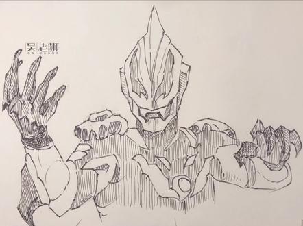 极恶贝利亚,奥特曼系列线描简笔#画画 #一起学画画 #简笔画