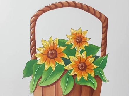 全网最简单马克笔教程——向日葵🌻!来来来,别再单一涂色了,教你把简笔画画的高大上!#马克笔教程 #一学就会的简笔画 #儿童绘画