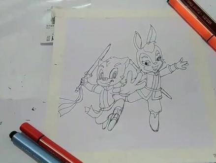 虹猫蓝兔来咯#每日一画 #一起学画画 #虹猫蓝兔