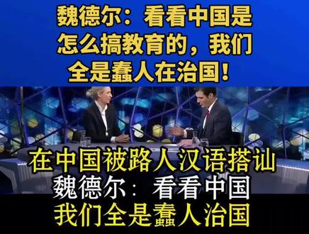 魏德尔:看看中国是怎么搞教育的,我们全是蠢人在治国!