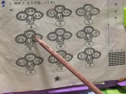 【生字开花】一字开花就是组词,用同一个字,来组很多词,可以是两个字的词,也可以是三字词。#小学一年级下册语文