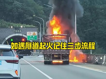 如遇隧道起火记住三步流程 开车遇到隧道发生起火牢记三步流程关键时刻能保命#行车安全#新手开车#每天一个汽车知识