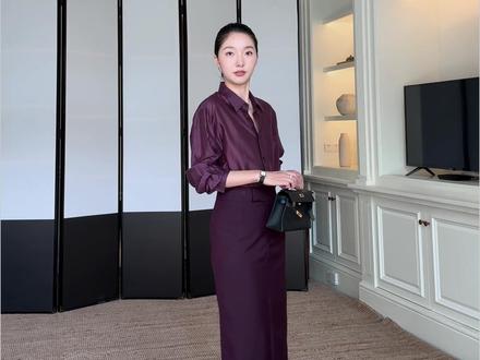 紫色系套装很有成熟姐姐的气质 #穿搭