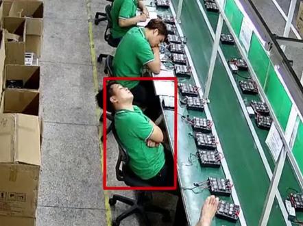 AI摄像头精准识别离岗 睡岗行为 你对于生产线添加ai摄像头怎么看#ai智能摄像头 #ai监控 #ai行为识别分析 #轩展科技