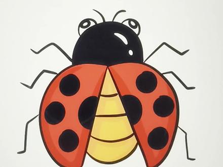 用字母A画七星瓢虫#简笔画