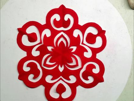 三折窗花剪纸(二)#剪纸教程 ##亲子手工