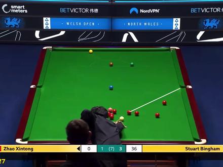 最新比赛:赵心童离出局一步之遥,关键时刻准度开挂挽救赛点#斯诺克 #台球 #赵心童 #威尔士公开赛