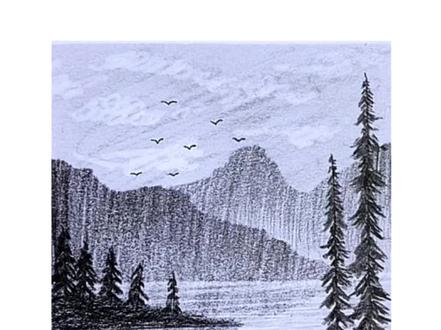 还在说你画不好风景?这幅画一分钟就能搞定#零基础学画画 #绘画过程分享 #零基础绘画自学指南 #一学就会系列 #创作灵感