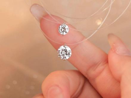 吊坠925银 超闪隐形人鱼之泪项链女时尚简约小众经典设计感锁骨链#925银项链 #人鱼之泪项链 #时尚锁骨链 #女生饰品 #小众设计