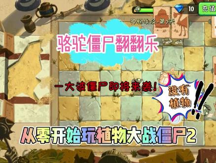 从零开始玩植物大战僵尸2:骆驼僵尸翻翻乐,这关居然没有植物 #日常水视频 #植物大战僵尸2 #游戏视频