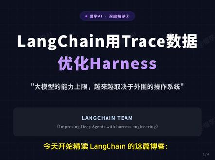 LangChain用Trace数据优化Harness LangChain用Trace数据优化Harness-langchain《Improving Deep Agents with harness engineering》①#大模型开发 #ai应用开发 #harness #langchain #工具