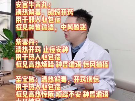 #医学科普 中医三个救急药方你知道几个?#中医科普 #安宫牛黄丸