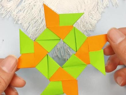 八刃飞镖,高手在民间#亲子手工 #手工diy #手工折纸 #一起玩手工吧 #一学就会系列