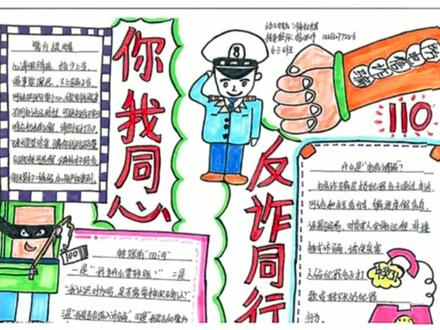 防电信诈骗手抄报#可直接打印图片!#手抄报作业