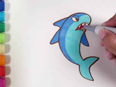 儿歌多多动物简笔画 鯊魚 海中霸主有多厉害 学画可怕海洋动物