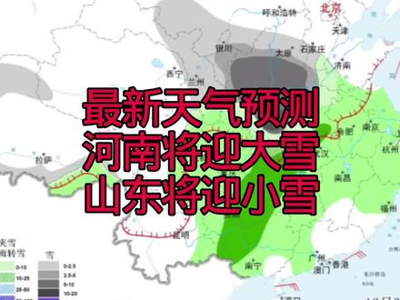 最新降雪!河南大雪,山东部分地区小雪#抖音创作者中心 #降雪 #降温 #元旦