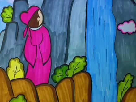 古诗简笔画《望庐山瀑布》。#成长小秘密@QQ星 #抖音小助手 #简笔画