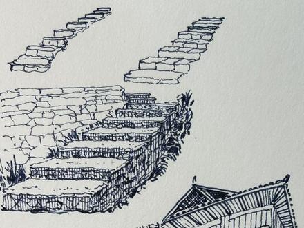 石头台阶画法 #画画