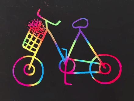 这样画自行车秒会哦!#简笔画 #一看就会 #一起学画画
