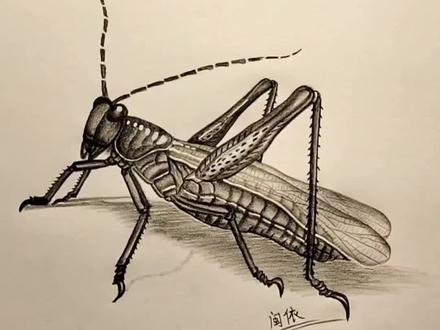 宝妈在家自学画蚂蚱#炭笔画#蚂蚱#零基础学画画#绘画教程