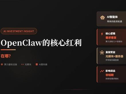 OpenClaw 的核心红利在哪?#财经 #通信