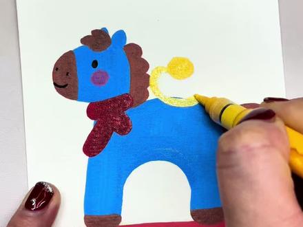 会写h就能画的“马上有钱花”🌼~ 2026招财小马丙烯马克笔教程!一学就会!#初描丙烯马克笔 #抖音年味艺术图鉴 #交换你的新年小马#艺术在抖音