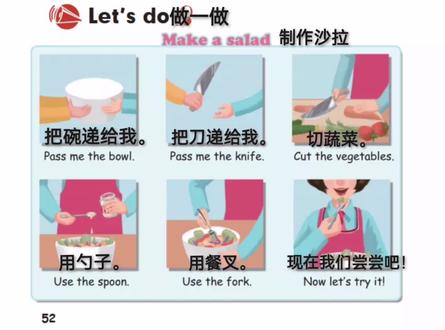 人教版四年级上册英语 unit 5 part B Let's do 做一做 课本52页 用英语表达怎么制作沙拉#英语学习 #人教版小学英语 #英语 #家长收藏孩子受益