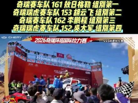 中国环塔拉力赛第一天奇瑞包揽T1.1组别前四!#四台瑞虎8开局即王炸 #瑞虎8 #永远不要低估一颗冠军的心 #奇瑞29年自研技术铸就环塔底气