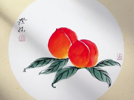 1分钟教你画寿桃!愿所有看到此视频的朋友,笑口常开,益寿延年!#国画 #热门 #写意花鸟 #蟠桃 #国画入门 #寿桃 #国画教程 @抖音小助手