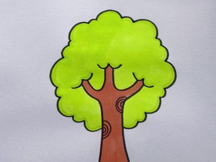 大树这样画,一看就会!#简笔画 #零基础学画画