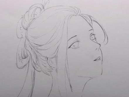 好看的风景看多了也要换换口味了,来张古风美女#古风手绘 #随手画 #绘画过程 #线稿