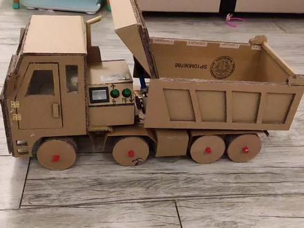 废纸板系列之翻斗卡车#纸板手工