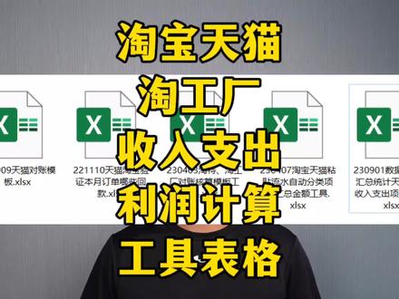 淘宝天猫淘工厂,收入支出利润怎么算,直接用现成工具表格就可以算出来了,电商内账一定要有的工具#电商会计