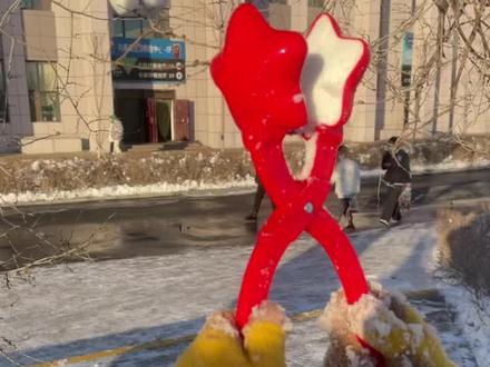 农大人的浪漫~#校园 #堆雪人 #雪