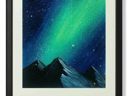 极光星空画,你学会了嘛?#画画 #星空画