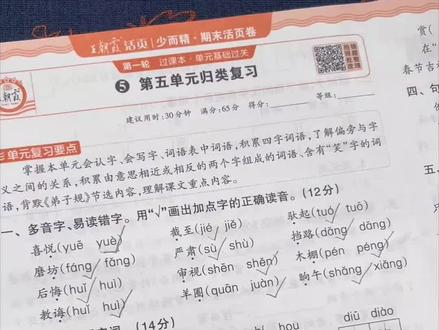 26年下册#王朝霞期末活页卷 来了,专攻期末,题少而精,都是对应课本里的常考内容,以及专项突破,期末前有这一套就够了!#试卷 #期末测试卷 #必考考点 #单元检测试卷
